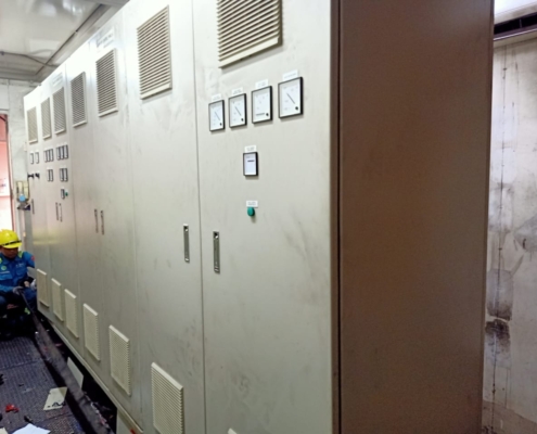 New electrical control panels installation inside Eroom